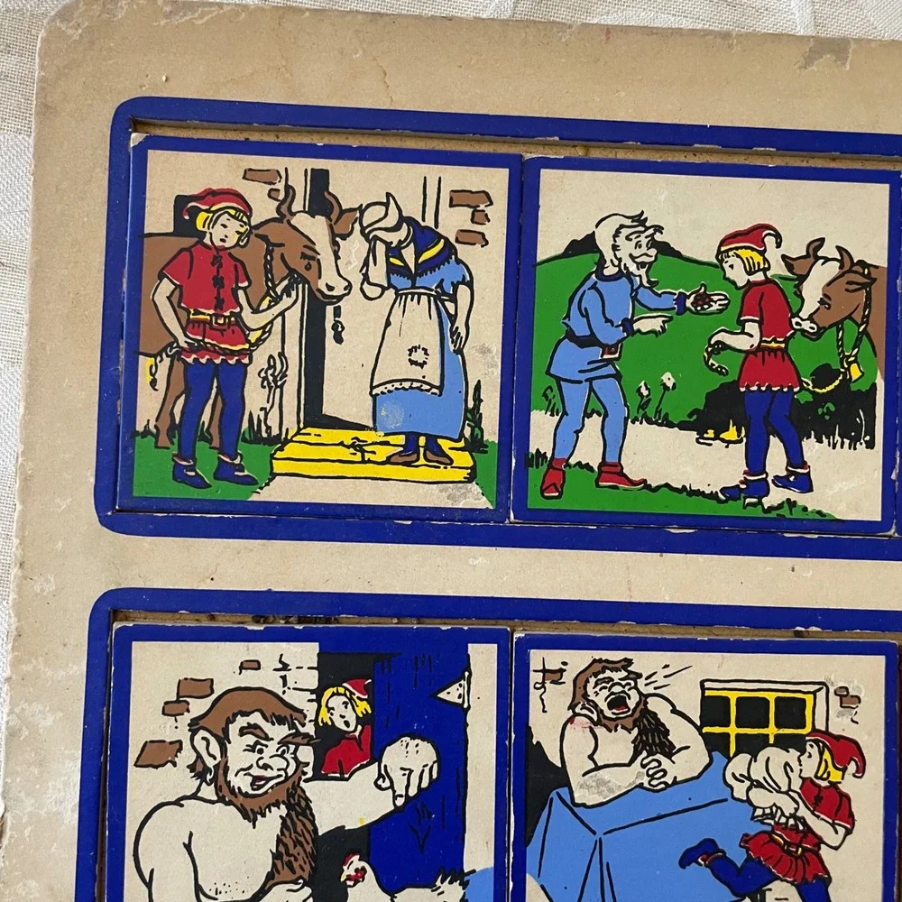 Vintage See-Quees by Judy Jack and the Beanstalk Wooden Sequence Puzzle 110124
